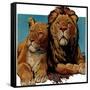 "Lion Couple,"March 19, 1932-Lynn Bogue Hunt-Framed Stretched Canvas