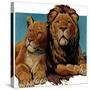 "Lion Couple,"March 19, 1932-Lynn Bogue Hunt-Stretched Canvas
