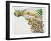 Lion Cubs (Panthera Leo), Felidae, Drawing-null-Framed Giclee Print