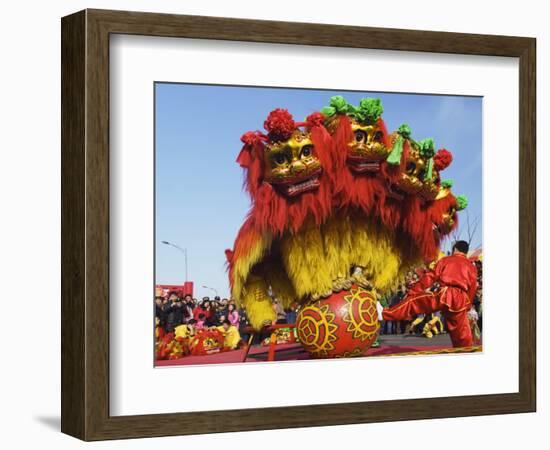 Lion Dance, Chinese New Year, Spring Festival, Beijing, China-Kober Christian-Framed Photographic Print