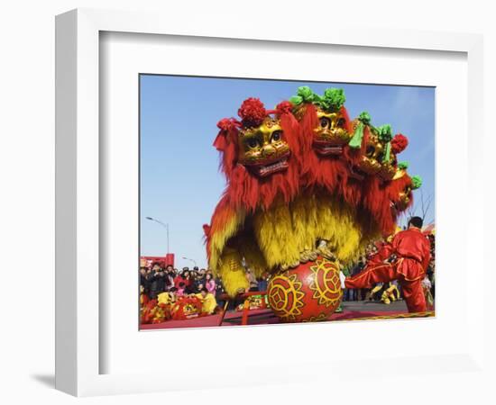 Lion Dance, Chinese New Year, Spring Festival, Beijing, China-Kober Christian-Framed Photographic Print