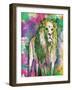 Lion Dark Bright Henna-OnRei-Framed Art Print