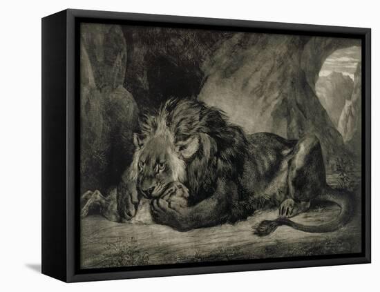 Lion de l'Atlas-Eugene Delacroix-Framed Stretched Canvas