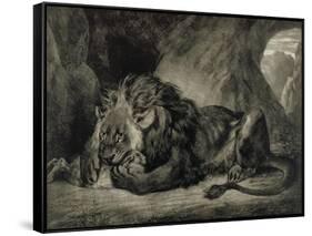 Lion de l'Atlas-Eugene Delacroix-Framed Stretched Canvas