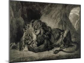 Lion de l'Atlas-Eugene Delacroix-Mounted Giclee Print
