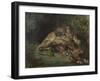 Lion Dévorant Un Cheval (Lion Devouring a Horse), C. 1844 (Watercolor, Bodycolor Oand Gum Arabic Wi-Ferdinand Victor Eugene Delacroix-Framed Giclee Print