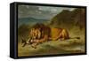 Lion Devouring a Goat, C.1850-Eugene Delacroix-Framed Stretched Canvas