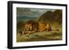 Lion Devouring a Goat, C.1850-Eugene Delacroix-Framed Giclee Print