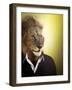 Lion Dressed Up With A Shirt And Jumper-Nosnibor137-Framed Photographic Print