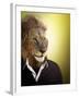 Lion Dressed Up With A Shirt And Jumper-Nosnibor137-Framed Photographic Print