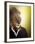 Lion Dressed Up With A Shirt And Jumper-Nosnibor137-Framed Photographic Print