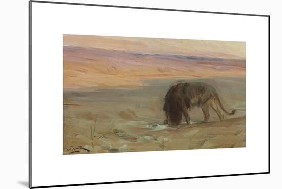 Lion Drinking, c.1897-Henry Ossawa Tanner-Mounted Premium Giclee Print