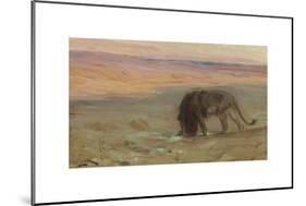 Lion Drinking, c.1897-Henry Ossawa Tanner-Mounted Premium Giclee Print