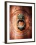 Lion Face Door Knocker in Florence-George Oze-Framed Photographic Print