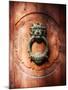 Lion Face Door Knocker in Florence-George Oze-Mounted Photographic Print