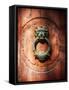 Lion Face Door Knocker in Florence-George Oze-Framed Stretched Canvas