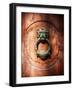 Lion Face Door Knocker in Florence-George Oze-Framed Photographic Print