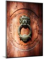 Lion Face Door Knocker in Florence-George Oze-Mounted Photographic Print