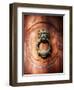 Lion Face Door Knocker in Florence-George Oze-Framed Premium Photographic Print