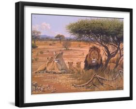 Lion Familly-Clive Kay-Framed Art Print