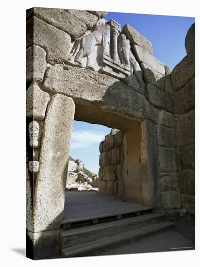 Lion Gate, Mycenae, Peloponnese, Greece, Europe-Oliviero Olivieri-Stretched Canvas