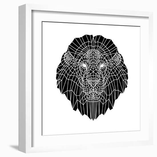 Lion Head Black Mesh 2-Lisa Kroll-Framed Premium Giclee Print