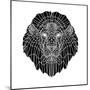 Lion Head Black Mesh 2-Lisa Kroll-Mounted Premium Giclee Print