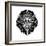 Lion Head Black Mesh 2-Lisa Kroll-Framed Art Print