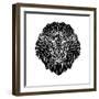 Lion Head Black Mesh 2-Lisa Kroll-Framed Art Print