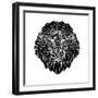 Lion Head Black Mesh 2-Lisa Kroll-Framed Art Print