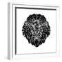 Lion Head Black Mesh 2-Lisa Kroll-Framed Art Print