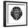 Lion Head Black Mesh 2-Lisa Kroll-Framed Art Print