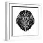 Lion Head Black Mesh 2-Lisa Kroll-Framed Art Print