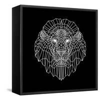 Lion Head Black Mesh-Lisa Kroll-Framed Stretched Canvas