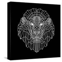 Lion Head Black Mesh-Lisa Kroll-Stretched Canvas