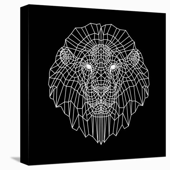 Lion Head Black Mesh-Lisa Kroll-Stretched Canvas