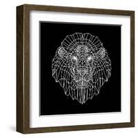 Lion Head Black Mesh-Lisa Kroll-Framed Art Print