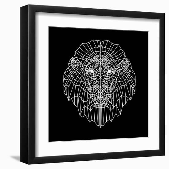 Lion Head Black Mesh-Lisa Kroll-Framed Art Print