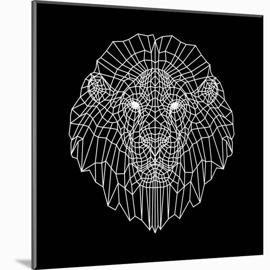 Lion Head Black Mesh-Lisa Kroll-Mounted Art Print