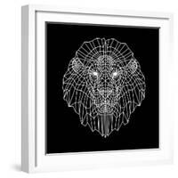 Lion Head Black Mesh-Lisa Kroll-Framed Art Print