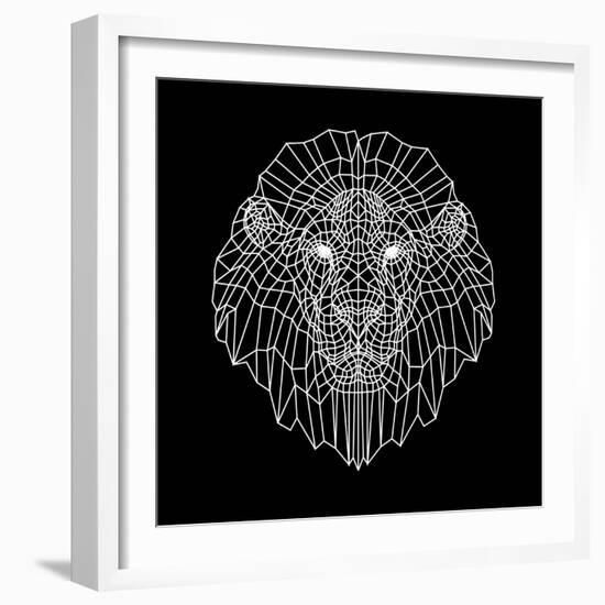 Lion Head Black Mesh-Lisa Kroll-Framed Art Print