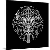 Lion Head Black Mesh-Lisa Kroll-Mounted Art Print