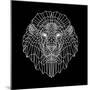 Lion Head Black Mesh-Lisa Kroll-Mounted Art Print