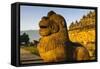 Lion Head in the Temple Complex of Borobodur, Java, Indonesia, Southeast Asia, Asia-Michael Runkel-Framed Stretched Canvas