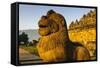 Lion Head in the Temple Complex of Borobodur, Java, Indonesia, Southeast Asia, Asia-Michael Runkel-Framed Stretched Canvas