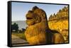 Lion Head in the Temple Complex of Borobodur, Java, Indonesia, Southeast Asia, Asia-Michael Runkel-Framed Stretched Canvas