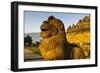 Lion Head in the Temple Complex of Borobodur, Java, Indonesia, Southeast Asia, Asia-Michael Runkel-Framed Photographic Print