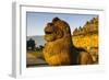 Lion Head in the Temple Complex of Borobodur, Java, Indonesia, Southeast Asia, Asia-Michael Runkel-Framed Photographic Print