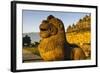 Lion Head in the Temple Complex of Borobodur, Java, Indonesia, Southeast Asia, Asia-Michael Runkel-Framed Photographic Print