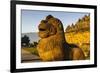 Lion Head in the Temple Complex of Borobodur, Java, Indonesia, Southeast Asia, Asia-Michael Runkel-Framed Photographic Print